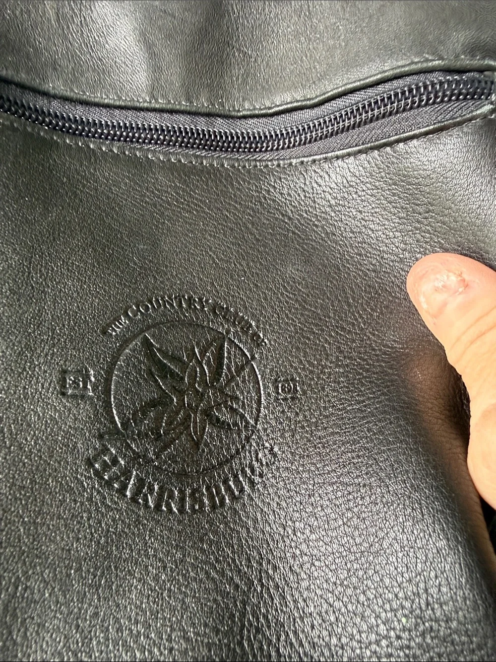 Black Leather Duffel Bag - Unbranded